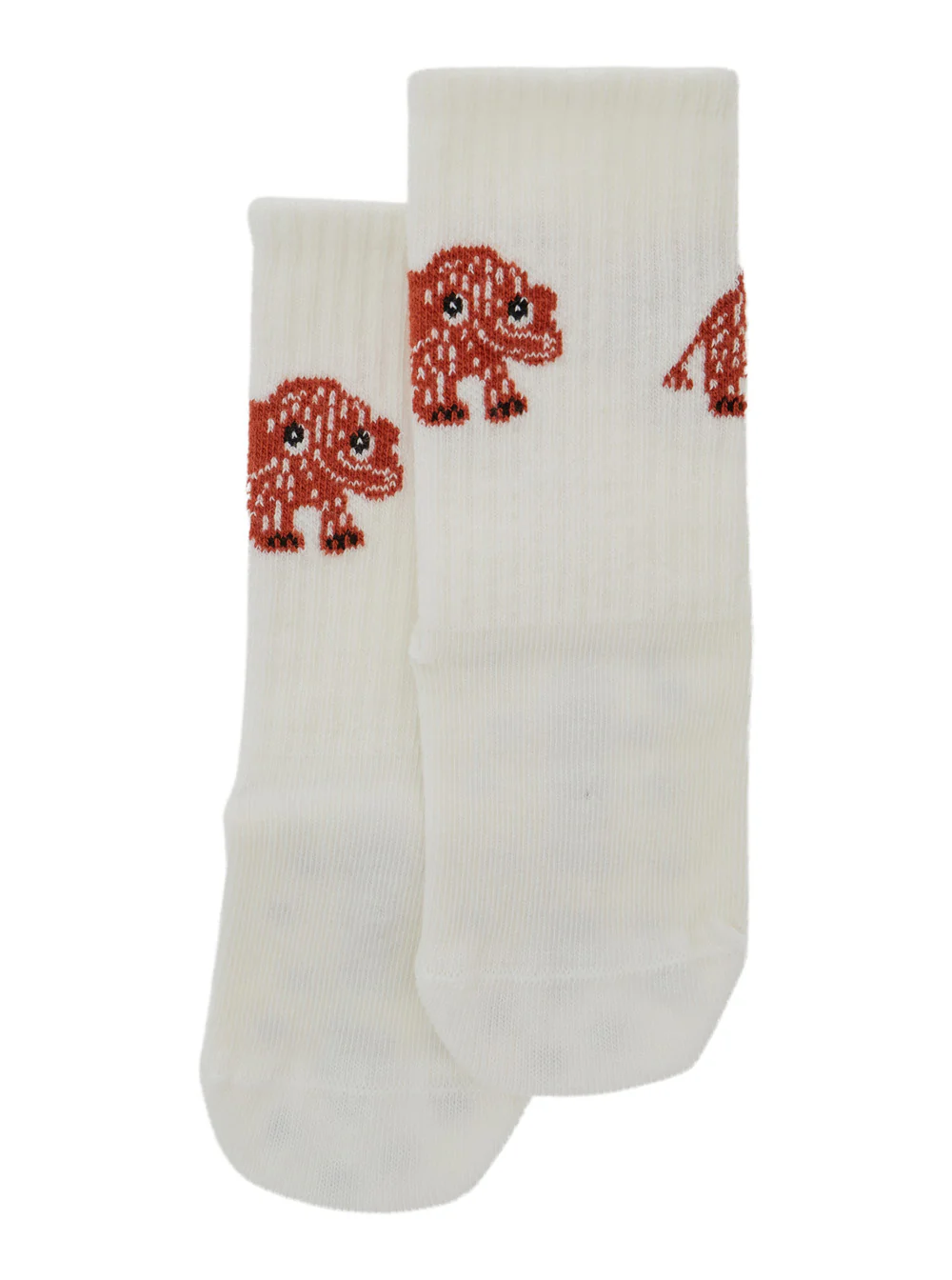 Mini Rodini Kids White Socks with Anti Slip Details and Embroidery on the Front in Cotton Boy Underwear