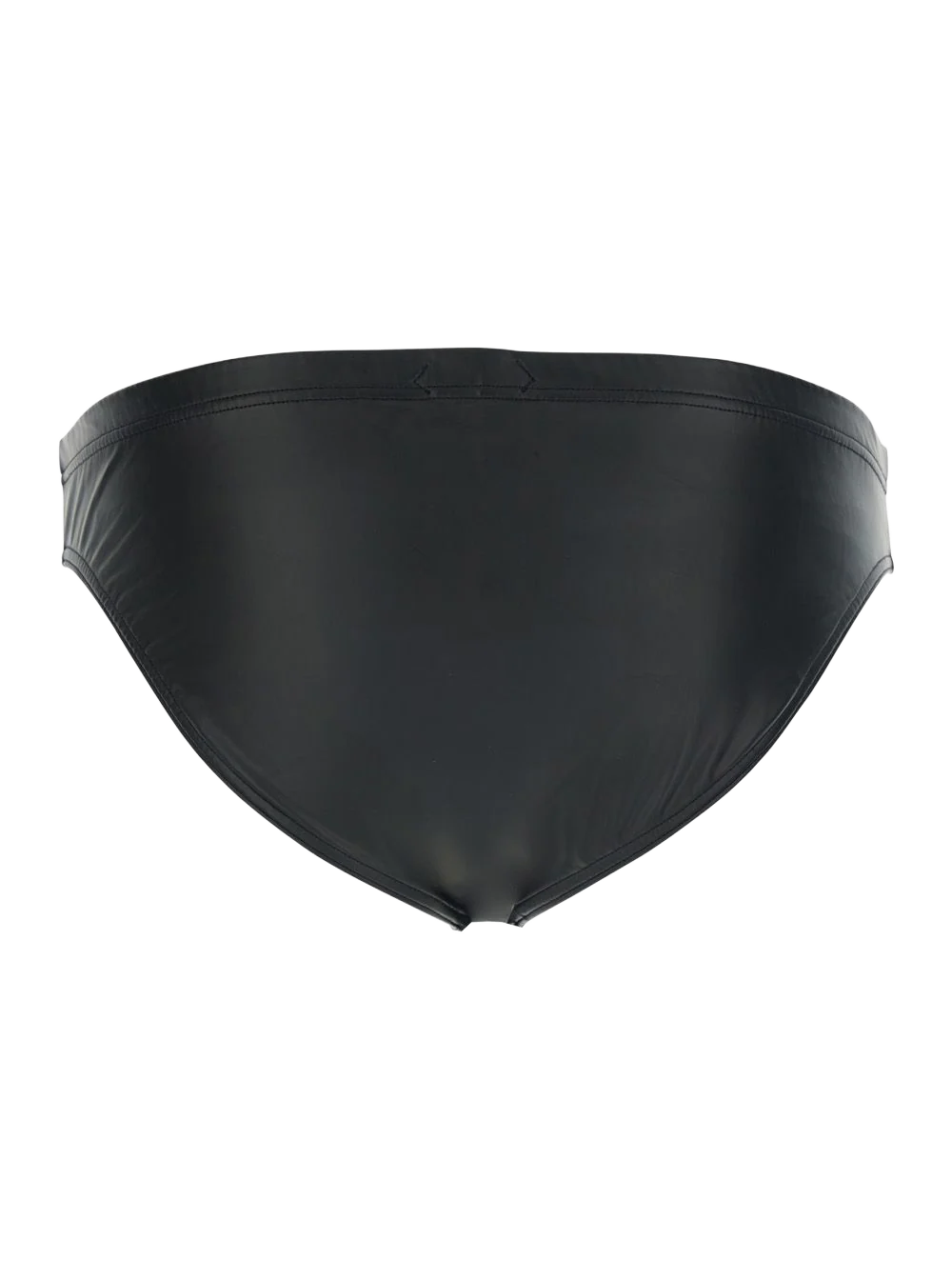 Tom Ford Brief Faux Leather Black With Laminated Jersey Detail For Men Polyester Elastane Beachwear
