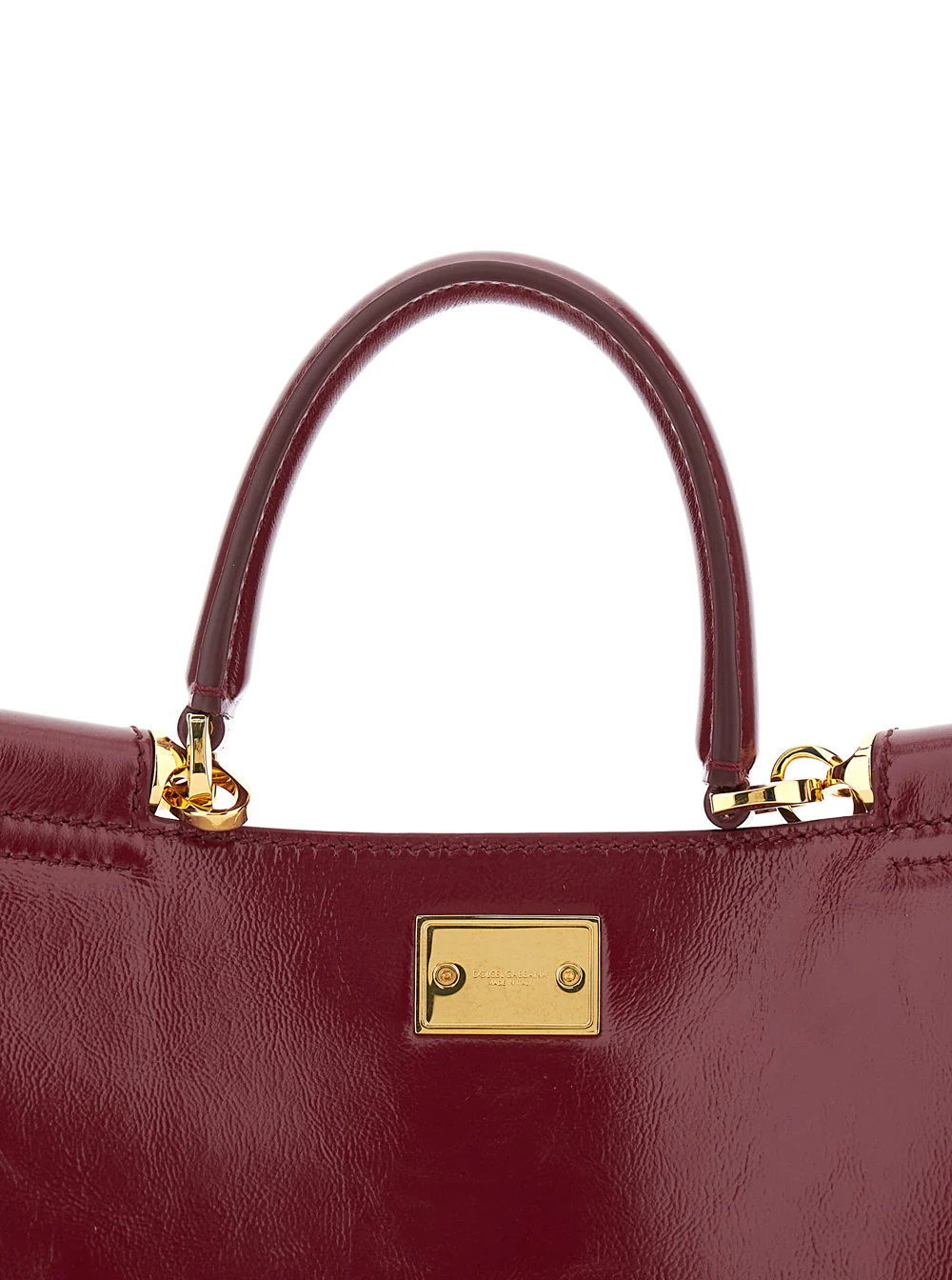 Dolce & Gabbana Handbag Vittoria with Adjustable Shoulder Strap and Logo Plate on Front in Bordeaux Leather for Women Calf Hand Bags