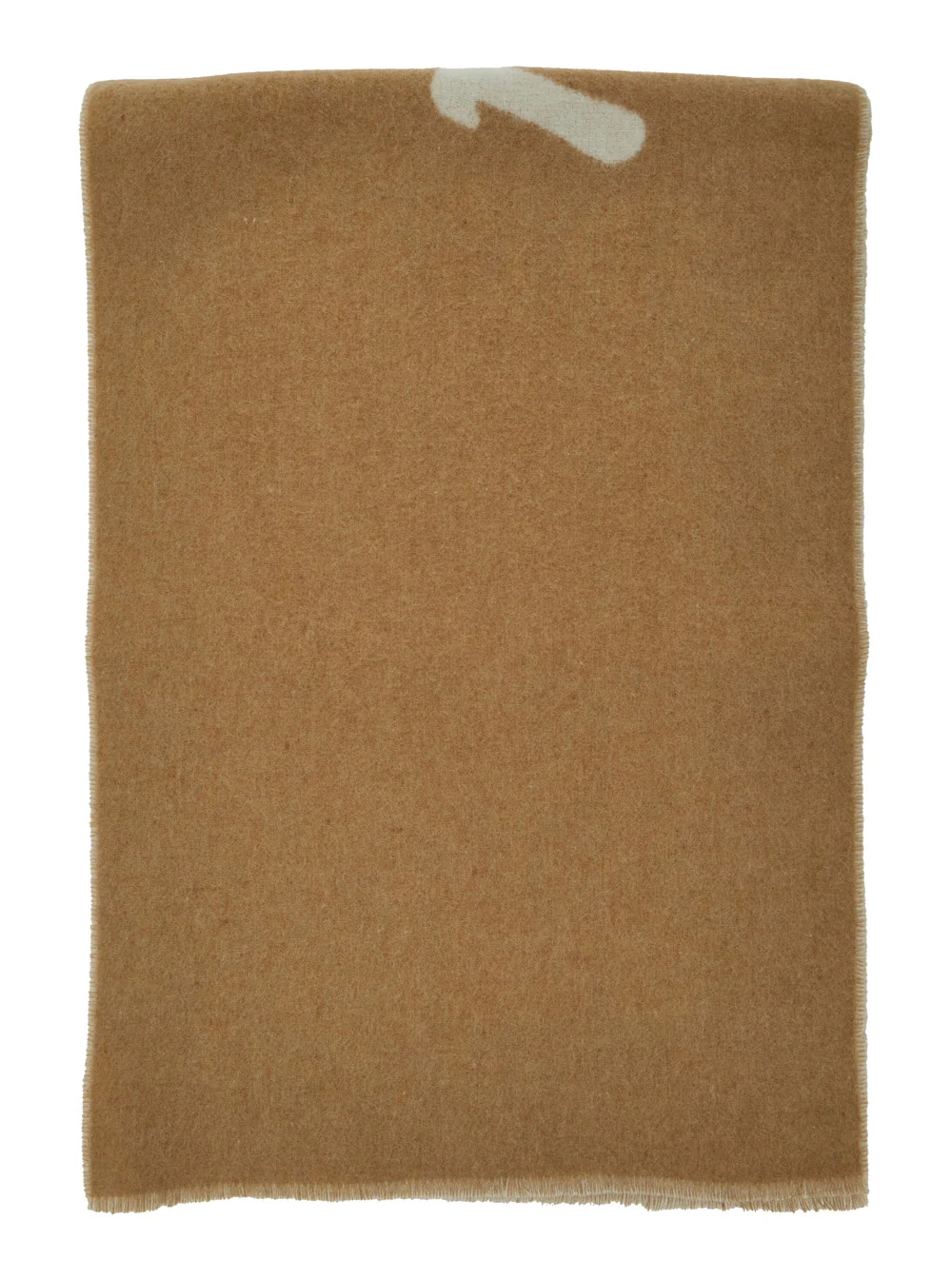 Maison Kitsuné Beige Bicolor Scarf with Logo Lettering in Wool Blend Man Scarfs And Foulards Maison Kitsuné Beige Bicolor Scarf with Logo Lettering in Wool Blend Man Scarfs And Foulards