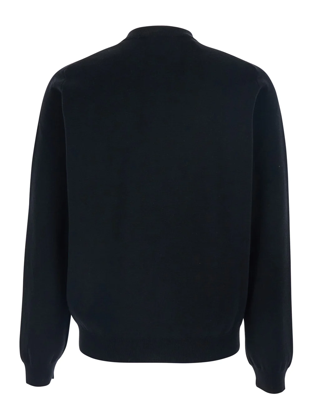 Maison Kitsuné Black Sweatshirt with High Neck and Logo Embroidery on the Front in Wool Man Sweatshirts