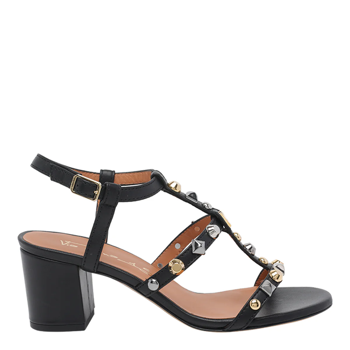 Via Roma 15 Sandals Black Calf Leather/leather Sole