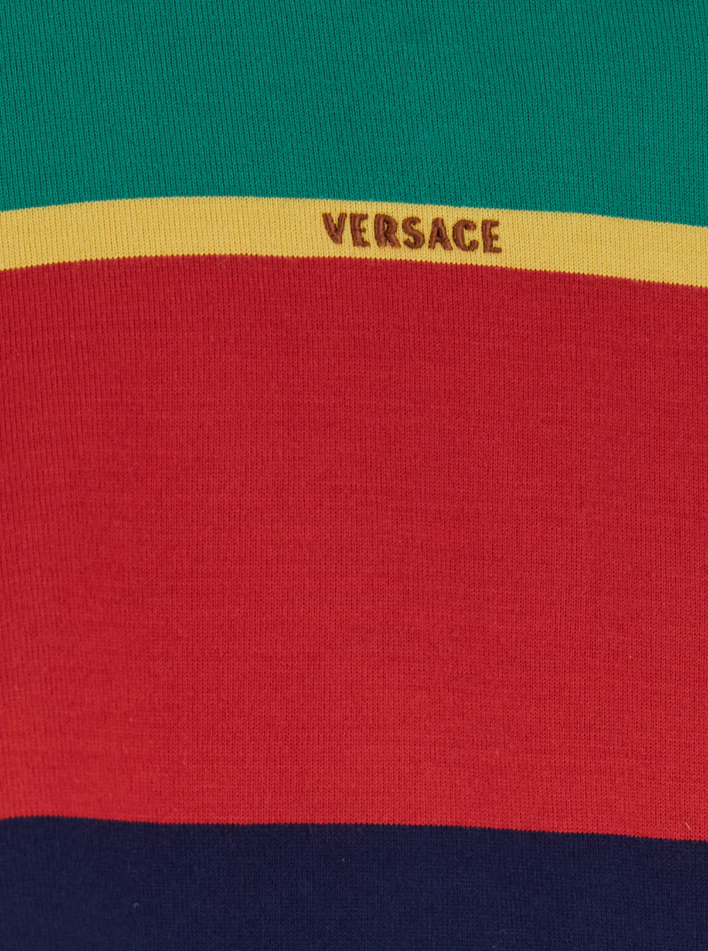 Versace Sweatshirt STRIPS Green with Logo Print Details on the Front in Cotton for Women Sweatshirts