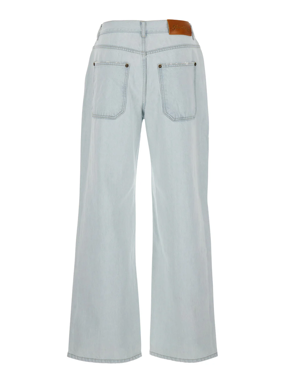 After Pray Light Blue Jeans with Logo Patch on the Rear and Ripped Details Front in Denim Man Cotton