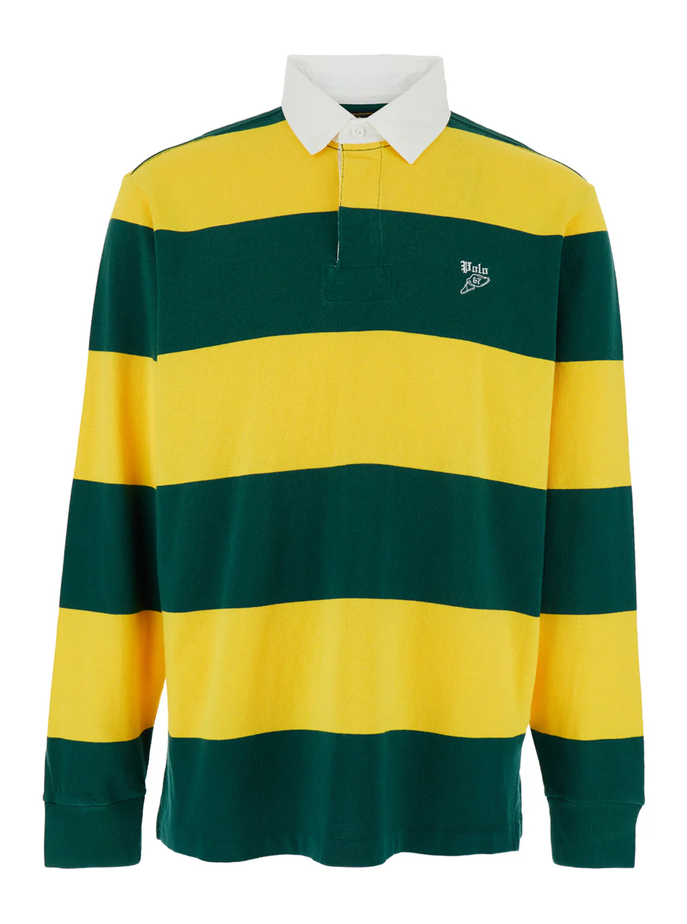 Polo Ralph Lauren Rugby Multicolor Polo Shirt with Logo Embroidery on the Front and All-Over Striped Motif in Cotton Man Tshirts