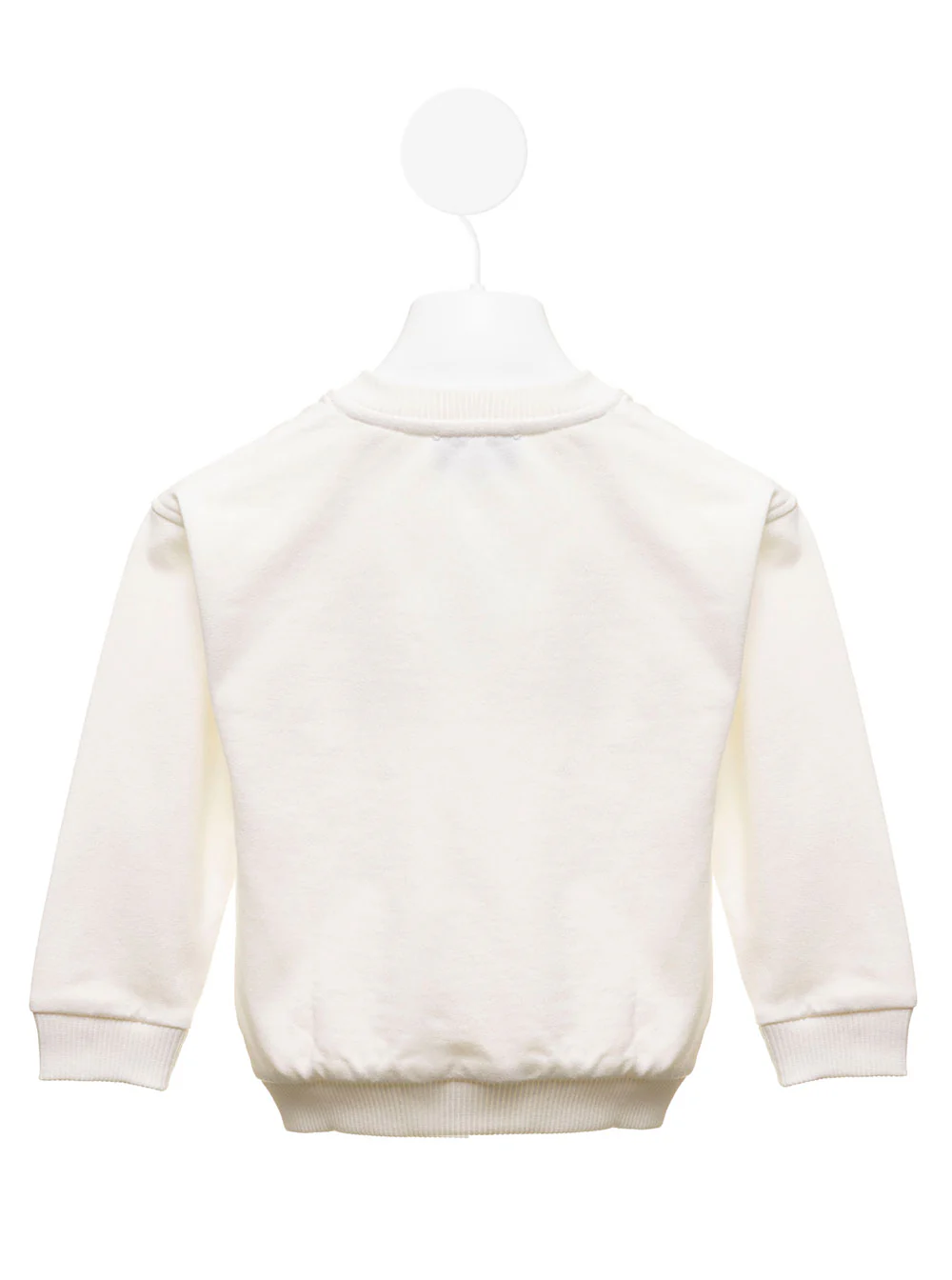 White Cotton Sweatshirt With Teddy Bear Print Moschino Kids Baby Boy Jersey