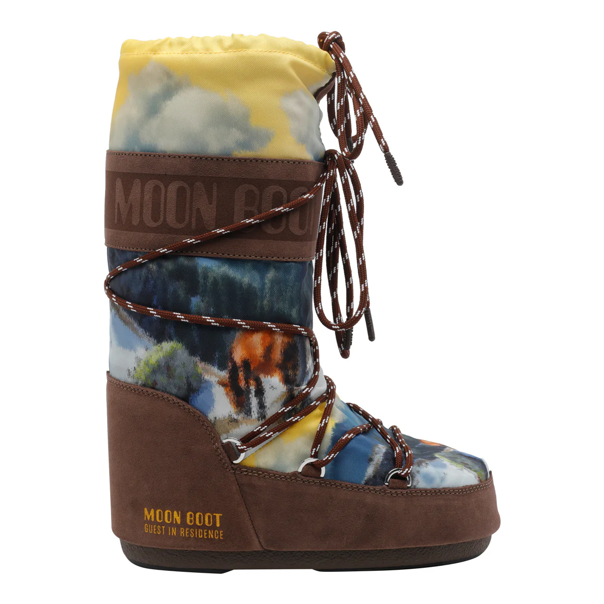 MOON BOOT X GUEST IN RESIDENCE Brown Fabric Suede/rubber Sole