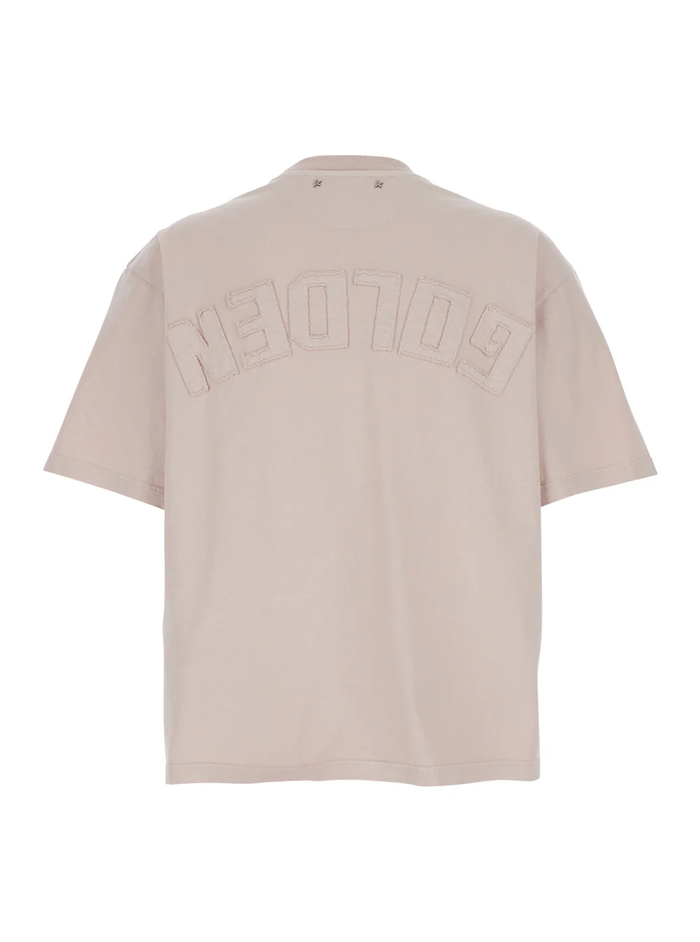 Golden Goose Crew Neck T-shirt with Maxi Logo on the Back in Pink for Women Cotton Tshirts And Polo Shirts