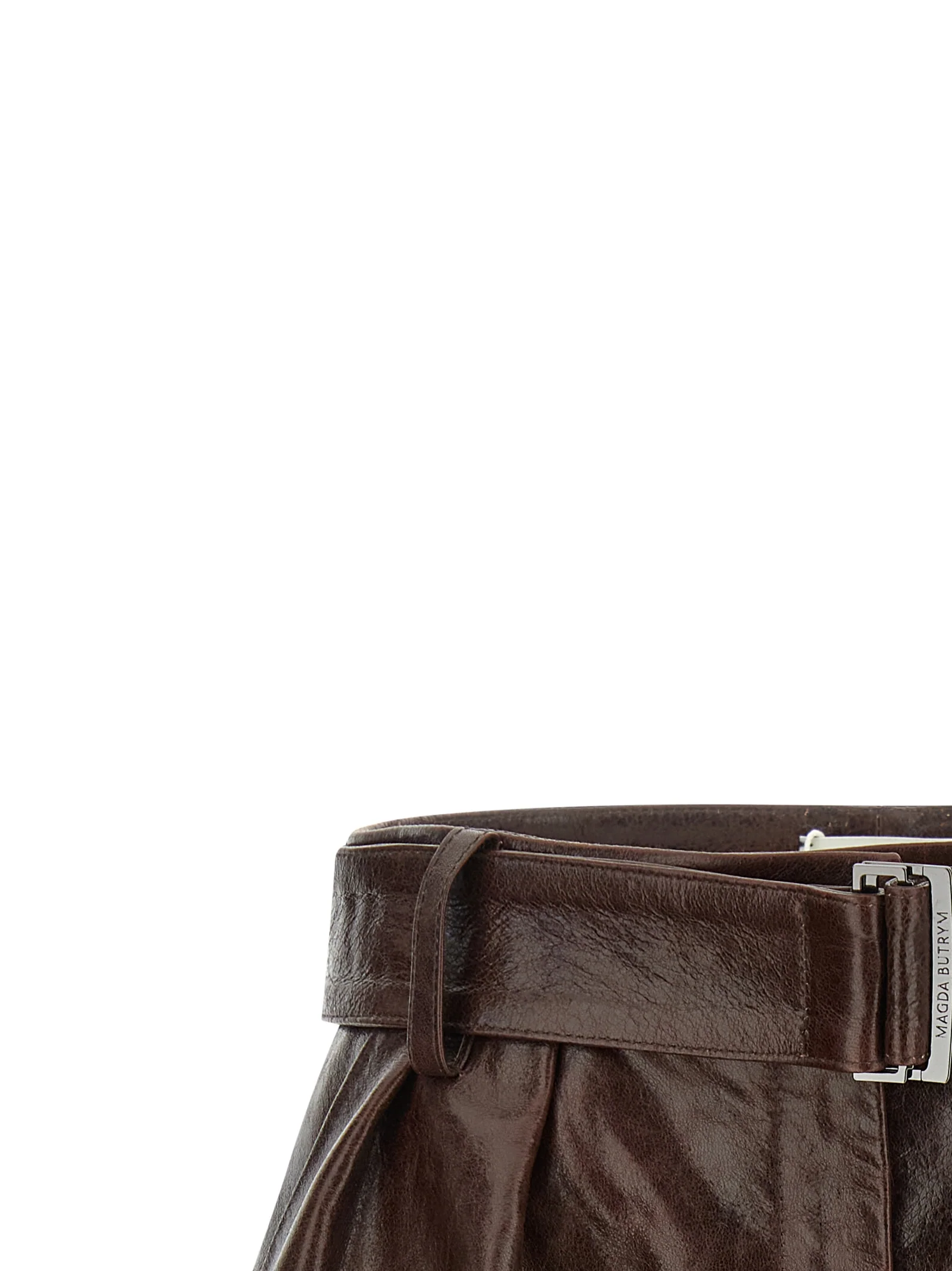 Magda Butrym 22 shorts Brown Sheepskin Bermuda