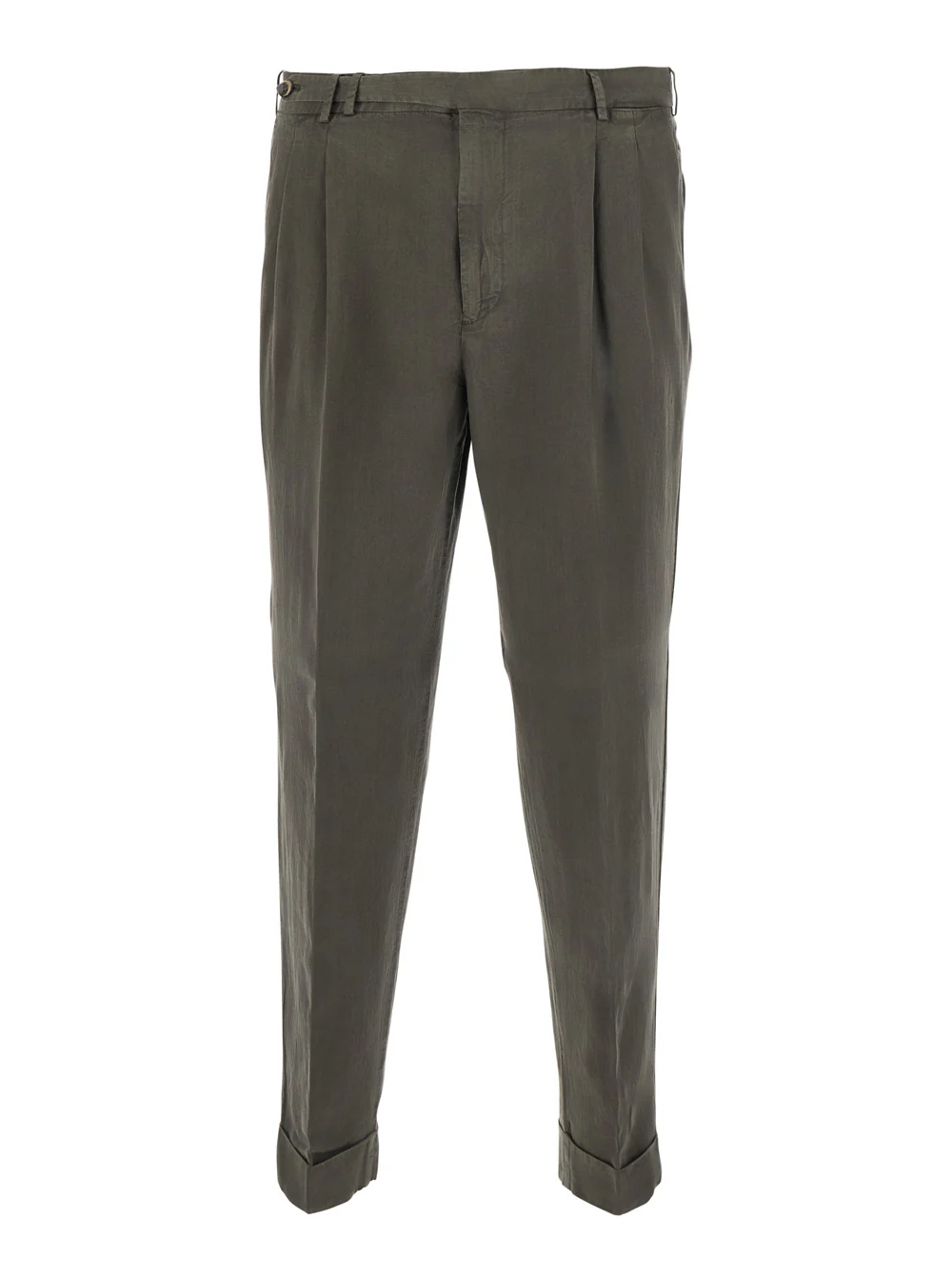 Pt Torino Pants With Pockets And Raw Hems Brown Tech Fabric For Men Trousers