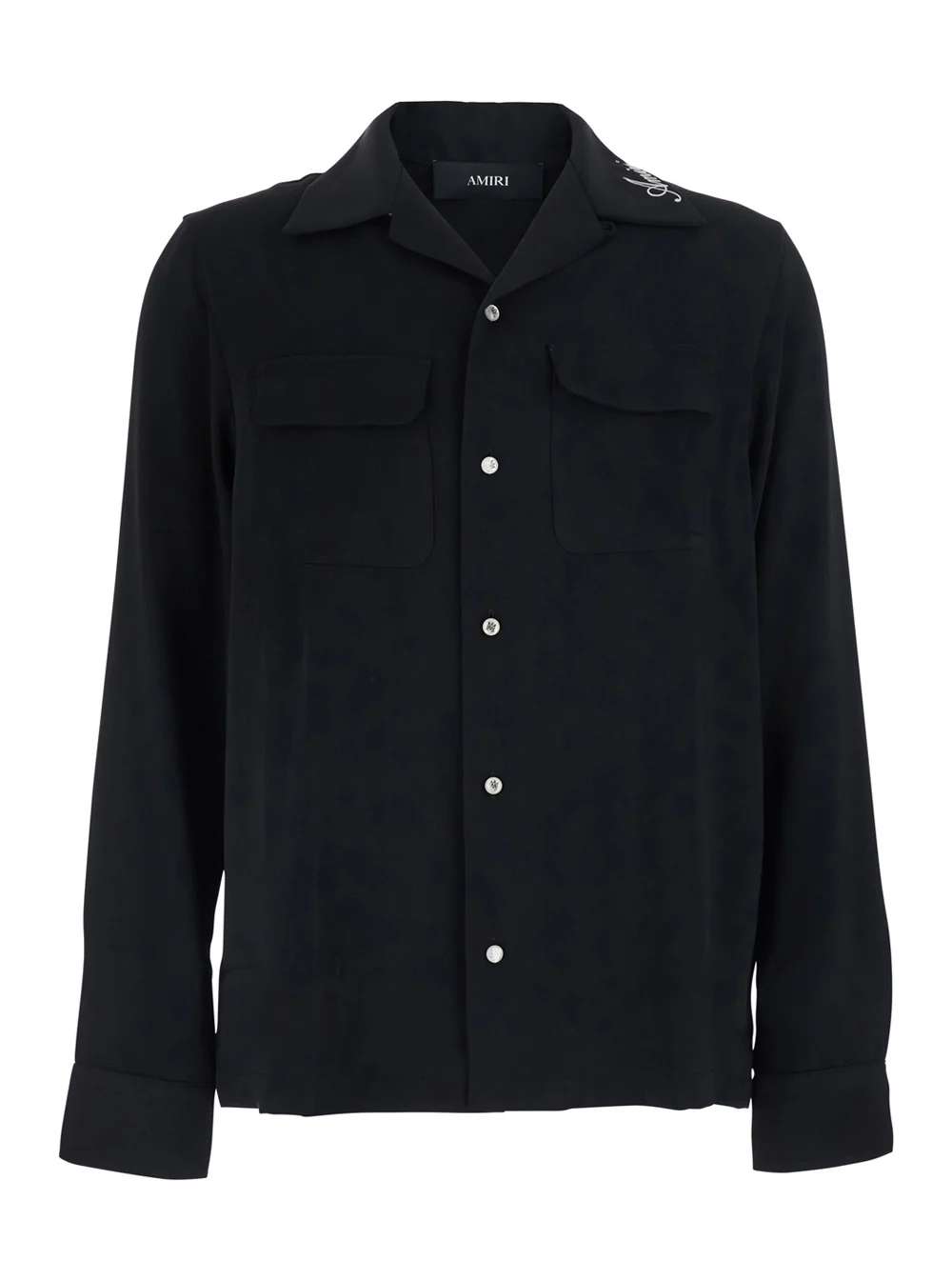 Amiri Shirt With Classic Collar And Long Sleeves Black Tech Fabric For Women Blouses