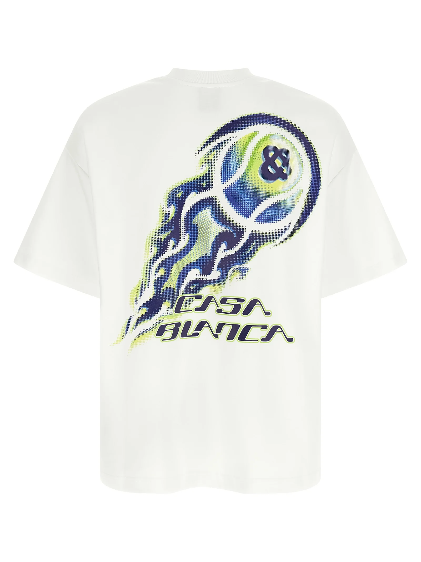 Casablanca Flaming Tennis Ball T-shirt White Cotton