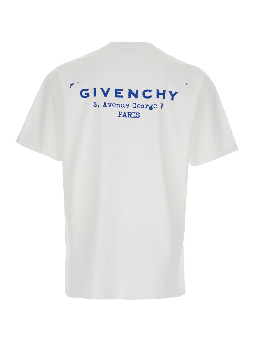 Givenchy White Crewneck T-Shirt with Logo Lettering on the Rear in Cotton Man Tshirts And Polo Shirts