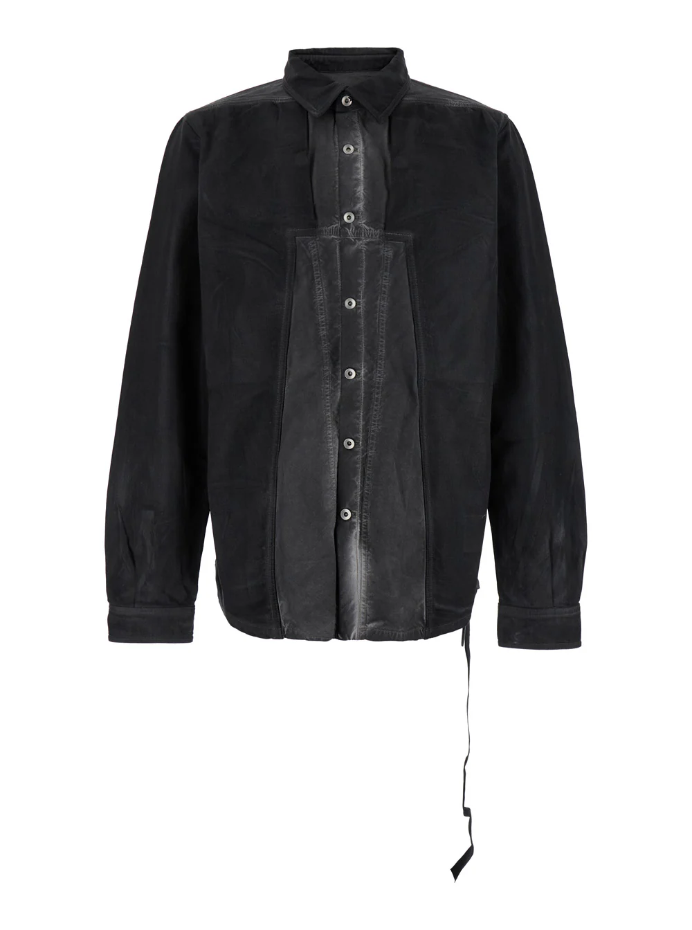 Drkshdw Splintered Grey Shirt with Classic Collar and Faded Effect in Cotton Man Blouses