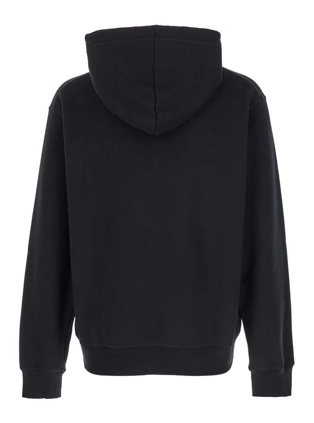 Dsquared2 Black Hoodie with Drawstring Hood and Maxi Logo Print on the Front in Cotton Man Sweatshirts