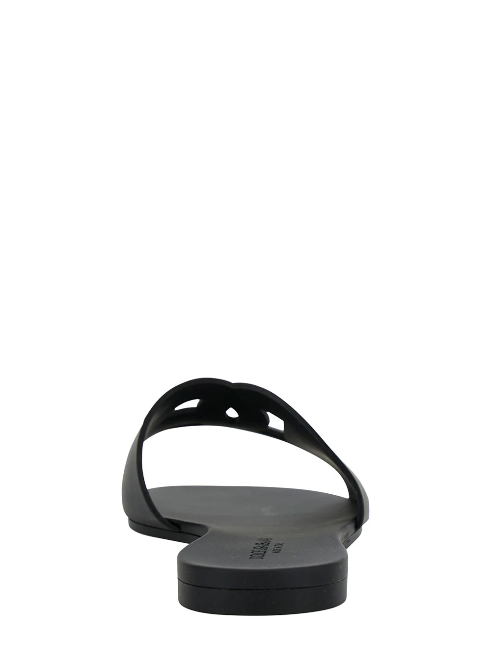 Dolce & Gabbana Black Flats With Cut-Out Band And Dg Logo Soft Rubber Woman Flat Shoes