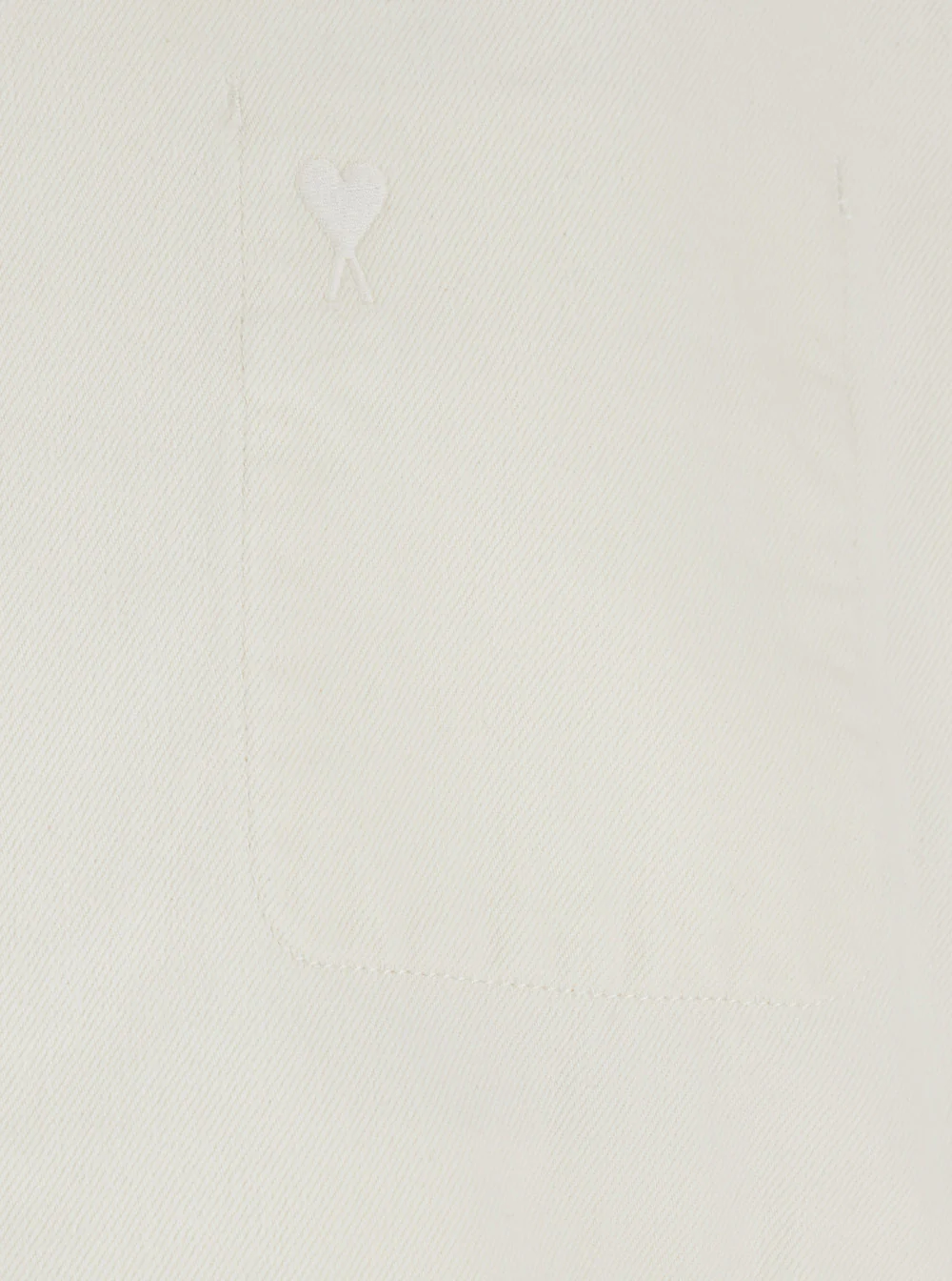 AMI Paris White Jacket with Classic Collar and Tone-on-Tone ADC Embroidery on the Front in Fabric for Men Outerwear