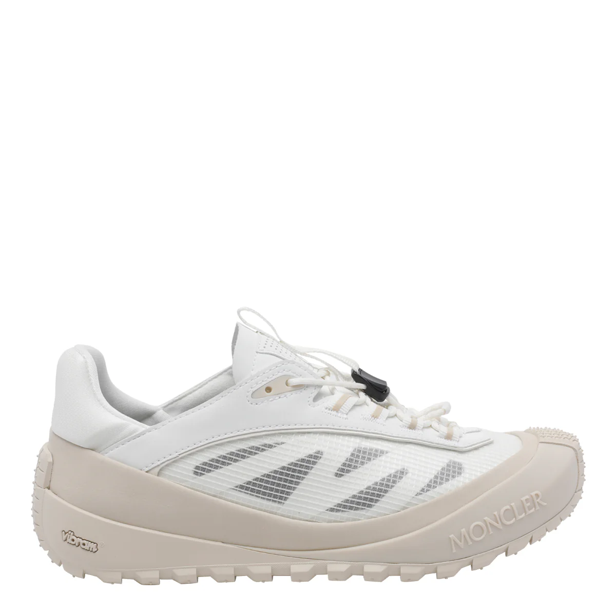 Moncler Sneakers White Leather Fabric Rubber Sole