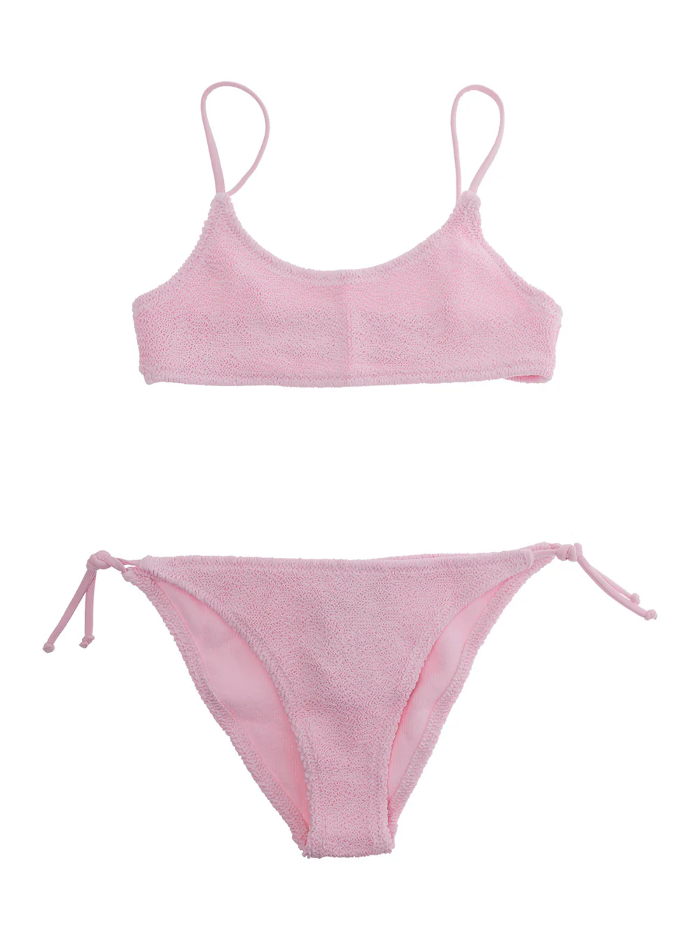 Mc2 Saint Barth Kids Bikini JAIDEN W with Striped Crinkle Pink Details for Women Beachwear