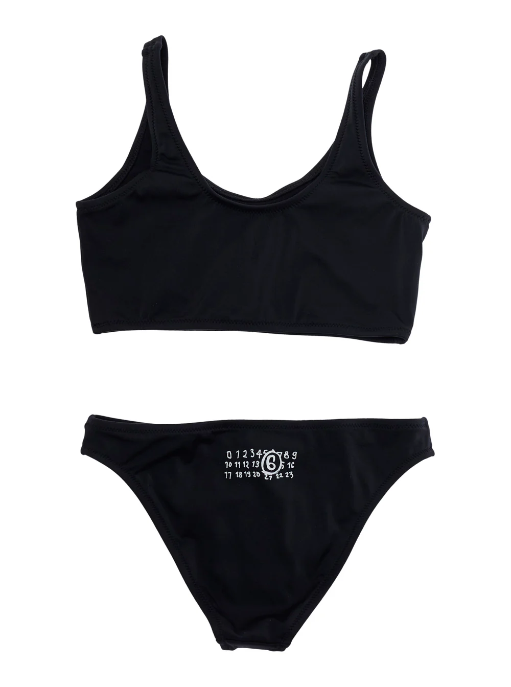 Mm6 Maison Margiela Kids Unisex Swimsuit with Black Nylon Details Elastane Beachwear
