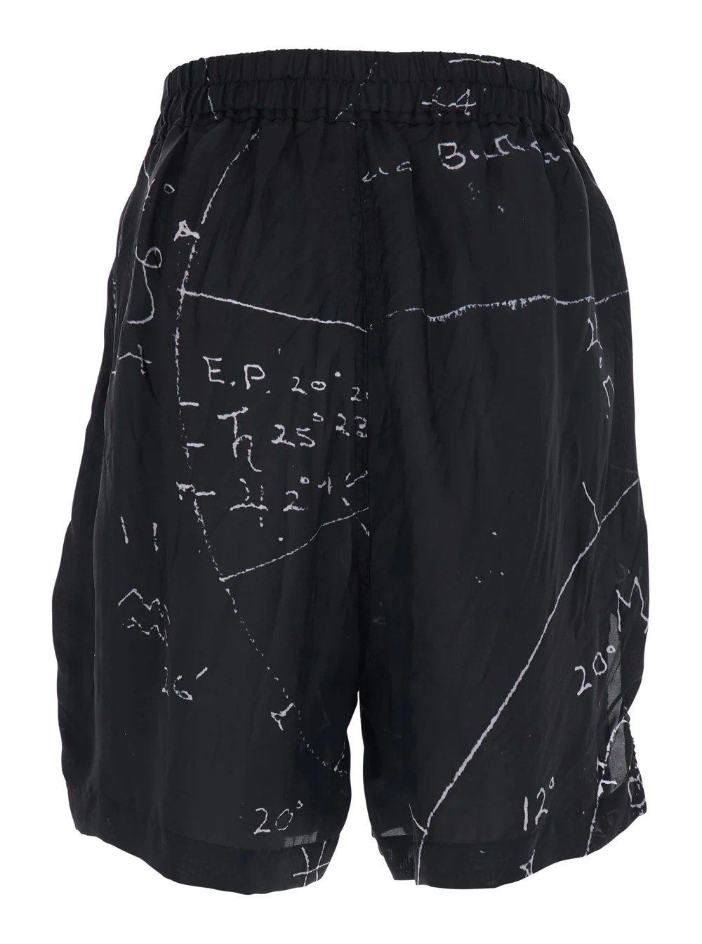 Rick Owens SHORTS-BOXERS-BACK-MILK Black - High-waisted shorts with minimalist details In Viscose and Cupro Men Bermuda