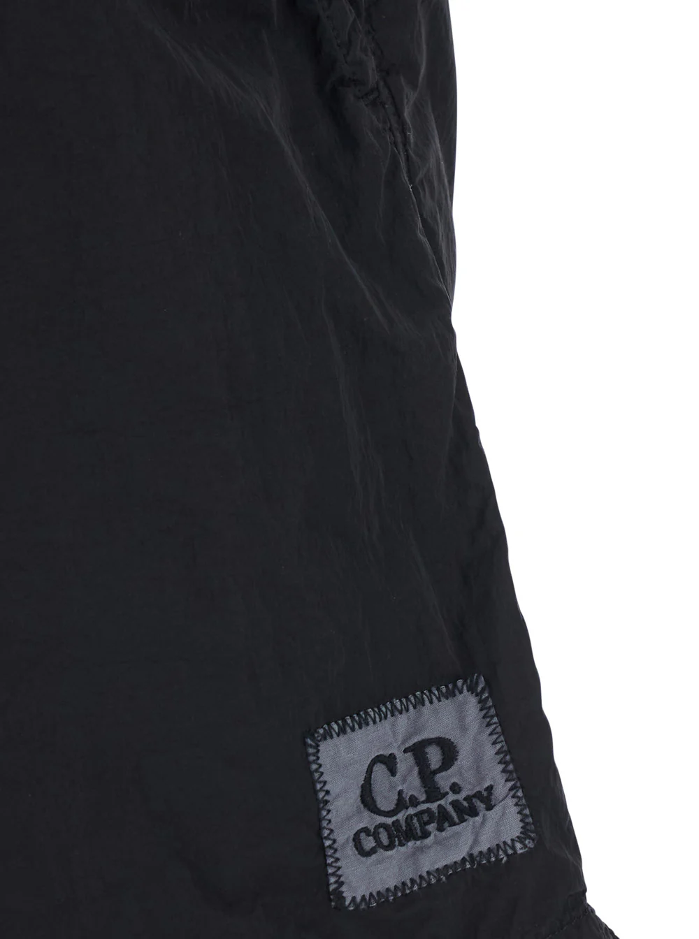 C.P. Company Black Swim Shorts With Logo On The Front In Tech Fabric Men Polyamide Beachwear