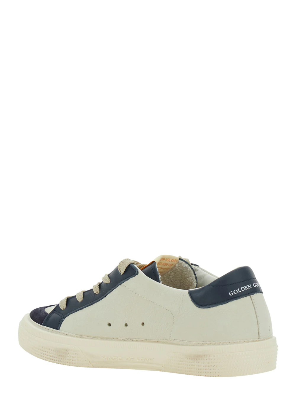 Golden Goose Kids White Sneakers With Nubuck And Suede Upper, Laminated Star On Heel In Leather Women Cow