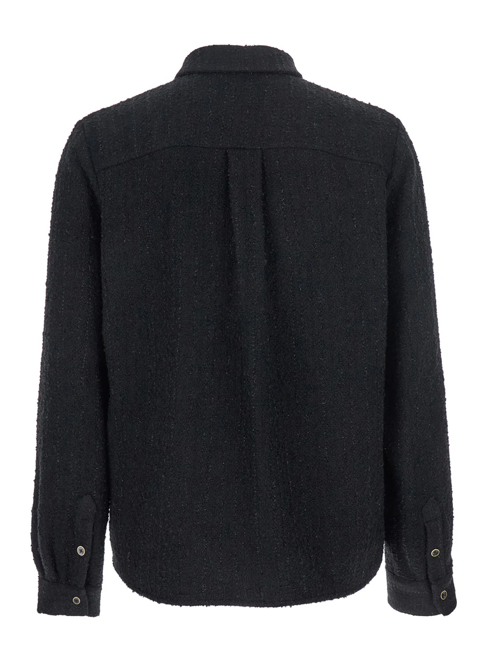 Amiri Black Shirt with Classic Collar and Logo Plaque on the Front in Fabric Man Blouses