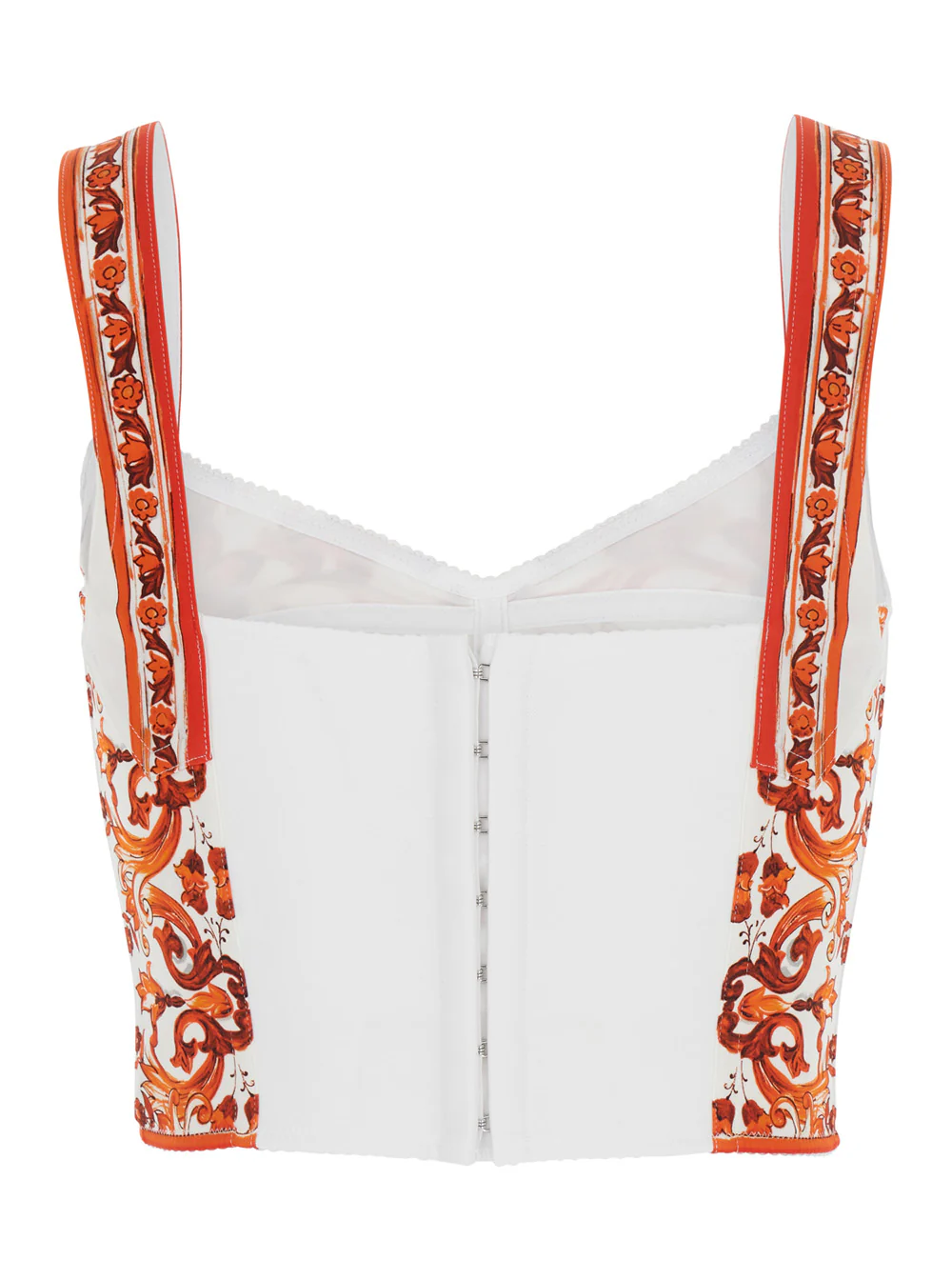 Dolce & Gabbana Maiolica Top Orange Tops
