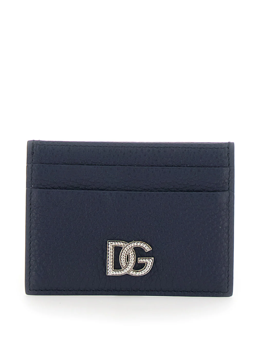 Dolce & Gabbana Grained Logo Trochon Dg Blu Leather Products