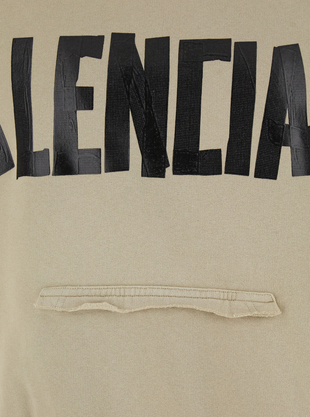 Balenciaga Beige Hoodie with Fixed Hood and Logo Lettering on Front Rear in Cotton Man Sweatshirts
