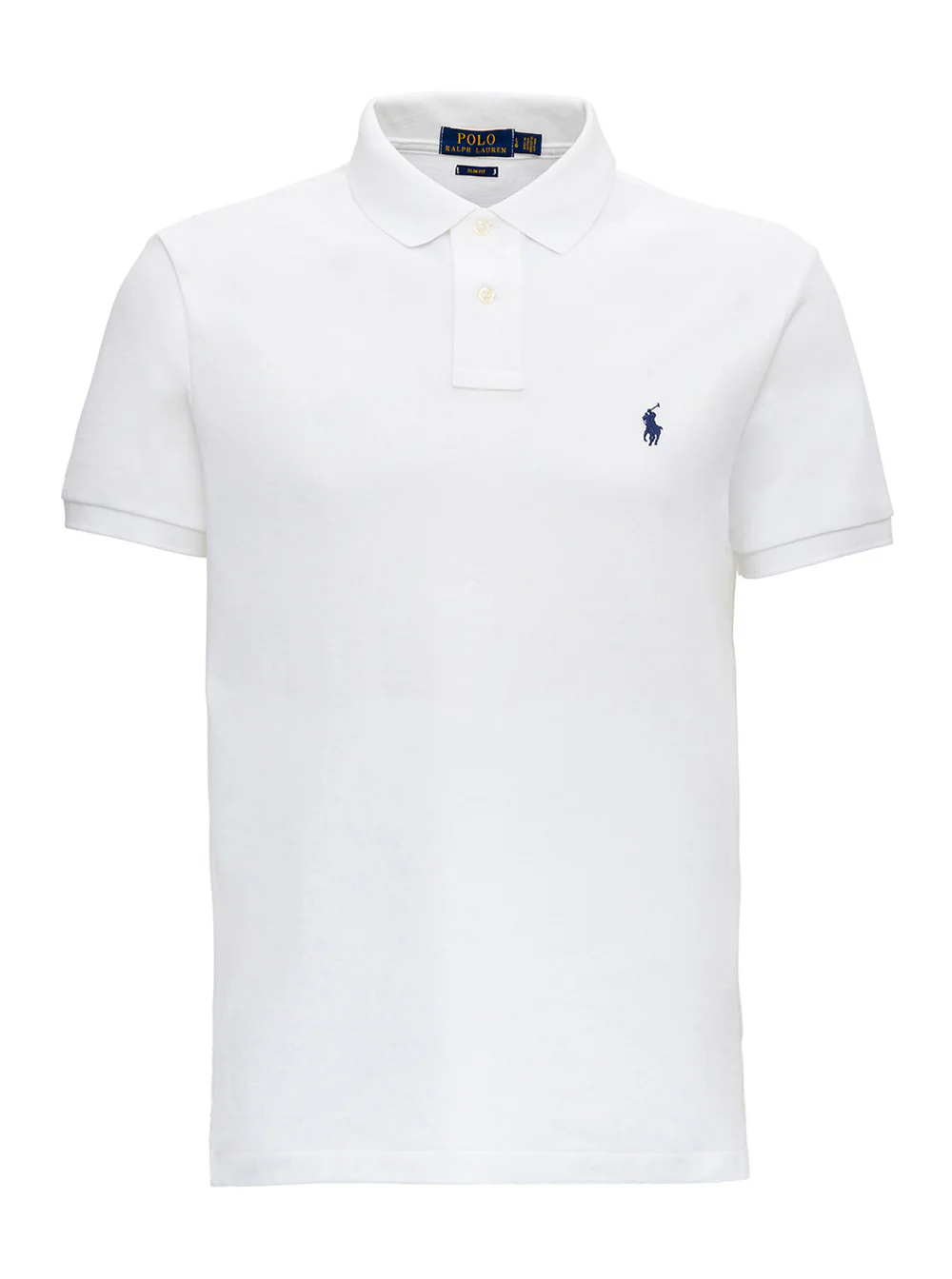 Polo Ralph Lauren Slim Fit White Polo Shirt with Classic Collar and Pony Embroidery on the Front in Cotton for Men Tshirts