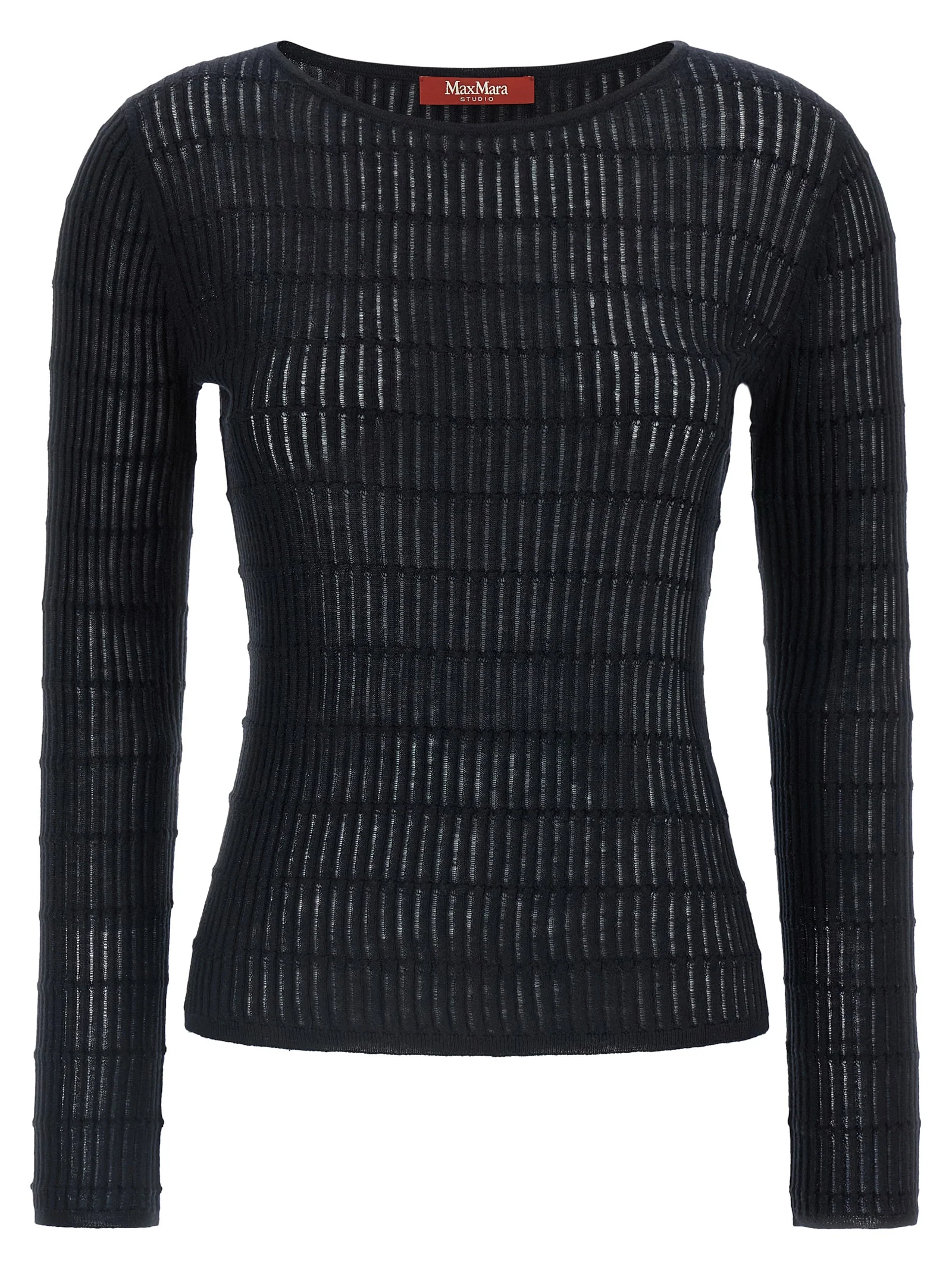 Max Mara Studio MstPedone sweater Blue Silk Sweater, Cardigans