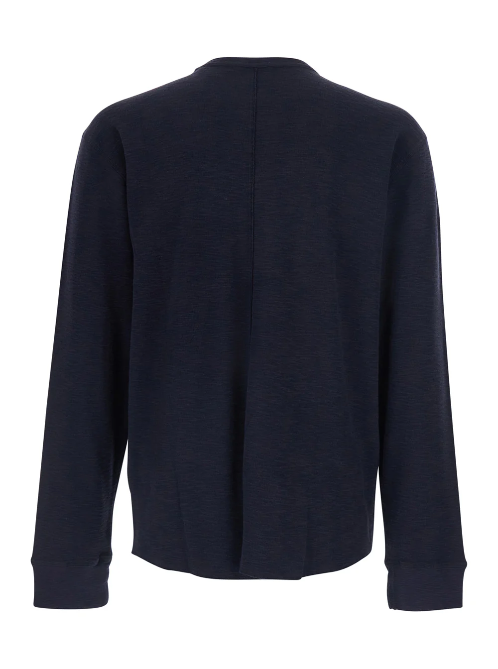 Sunflower Waffle Tee Ls With Long Sleeves And Crew Neck Blue Cotton For Women Blu Jersey