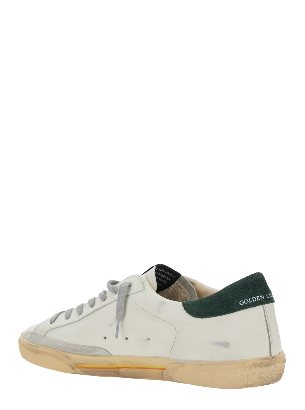 Golden Goose Superstar White Low Top Sneakers with Contrasting Heel and Logo Patch on the Tongue in Leather Man Cow