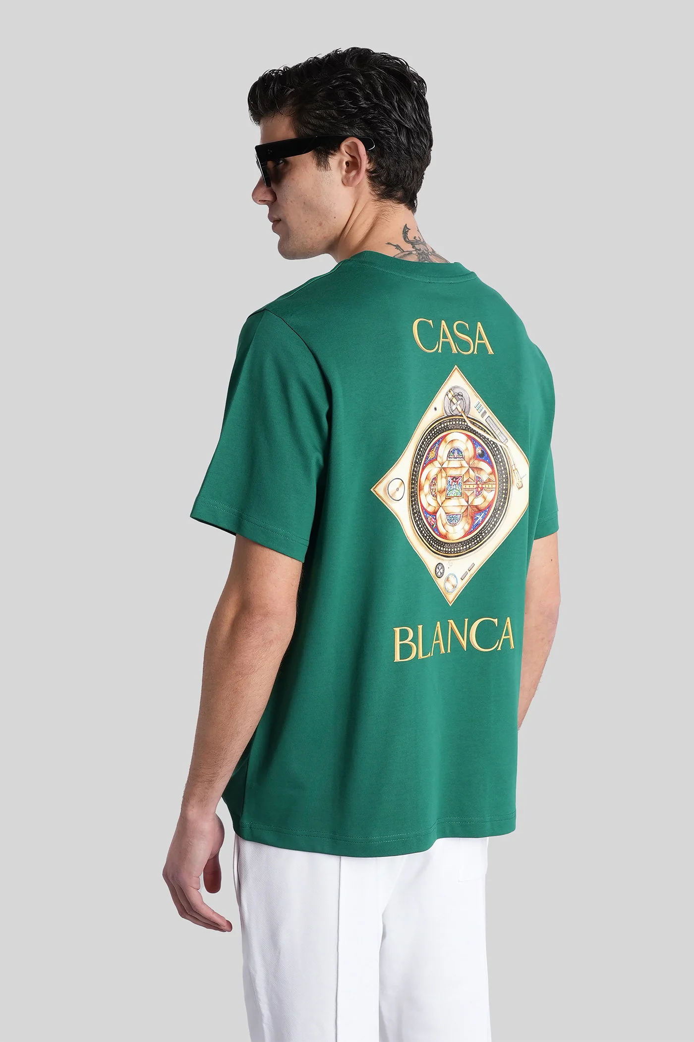 Casablanca T-Shirt in green cotton Abbigliamento