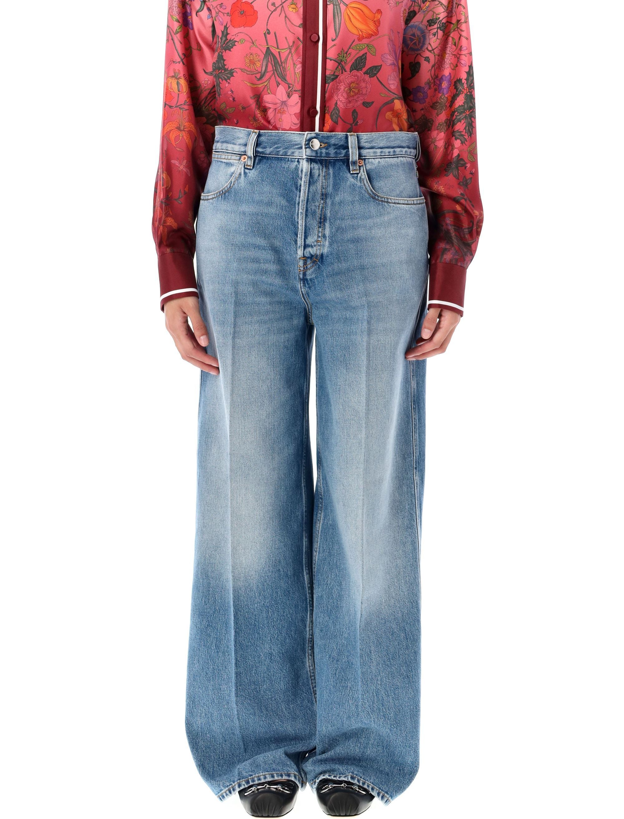 Gucci Wide leg jeans Light Blue Cotton