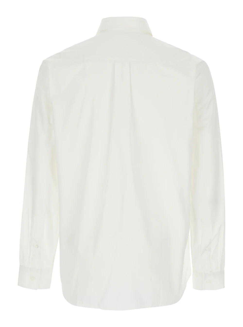 Burberry White Shirt with Classic Collar and Embroidered Logo on the Front in Cotton Man Blouses