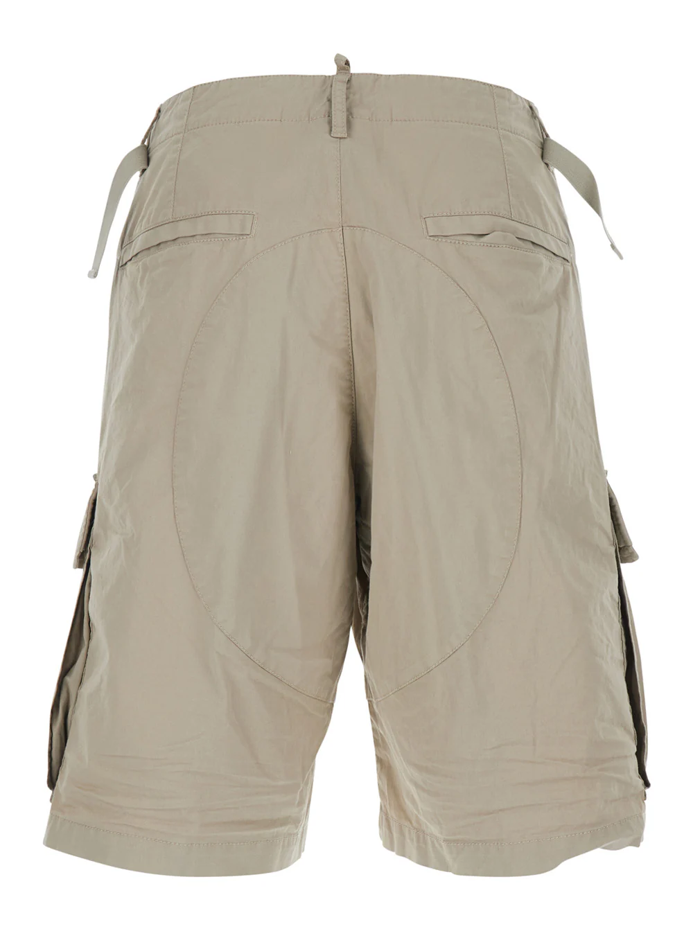 Dsquared2 Beige Shorts with Wide Leg and Four Pockets Flap Button in Stretch Cotton for Men Elastane Bermuda