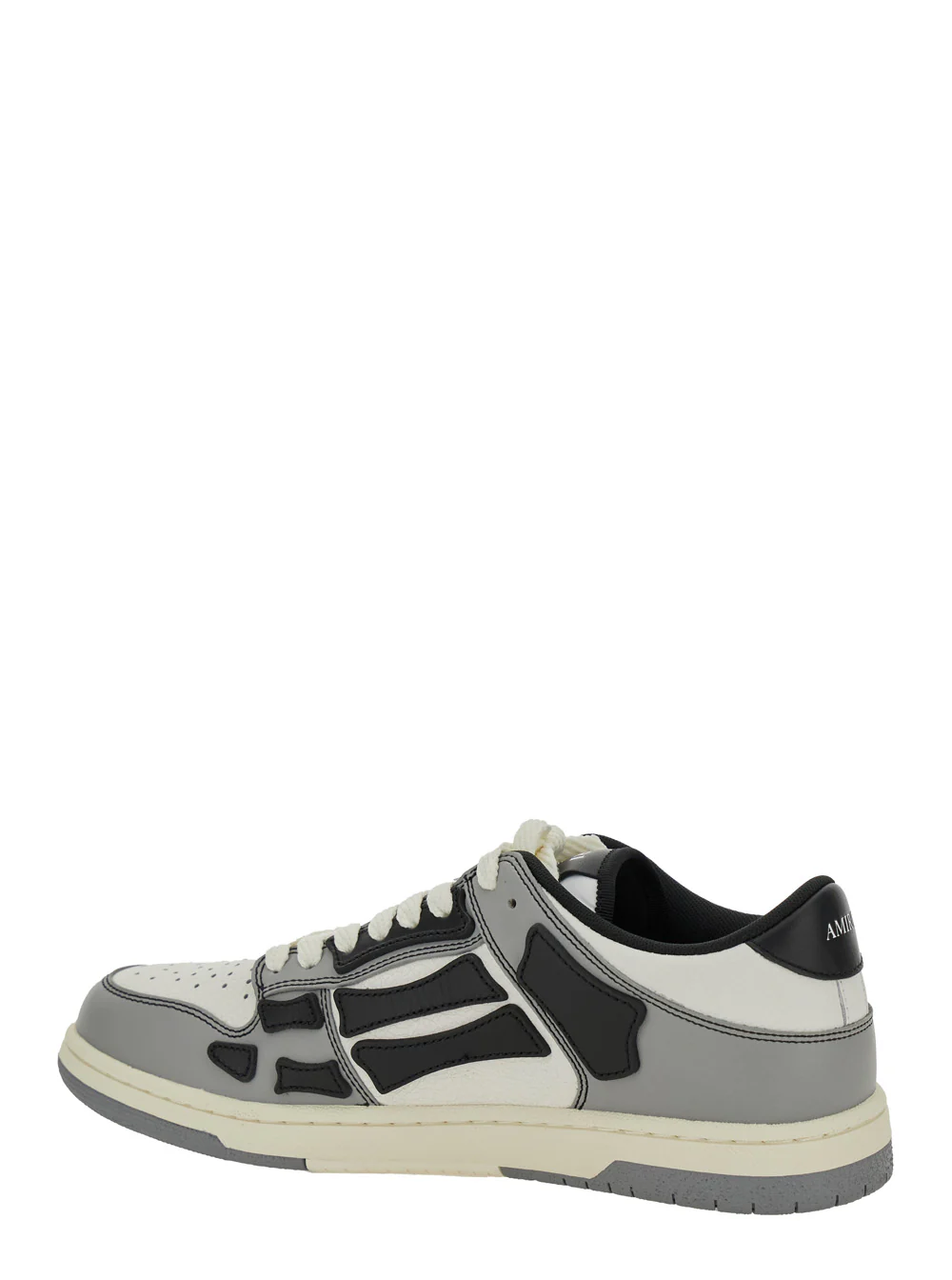 Amiri Skel Top Low Grey Sneakers with Logo Patch on the Tongue and Contrasting Details Side in Leather for Men Cow