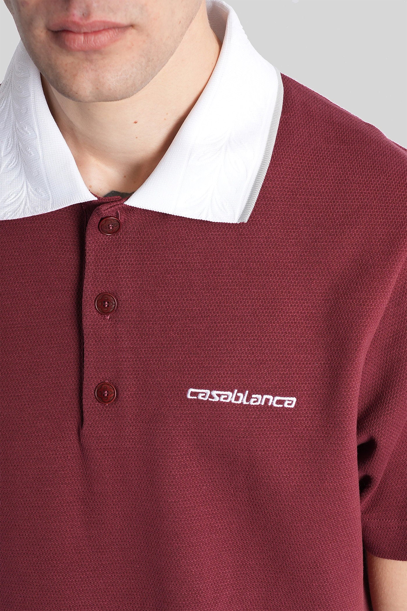 Casablanca Polo in bordeaux cotton Abbigliamento