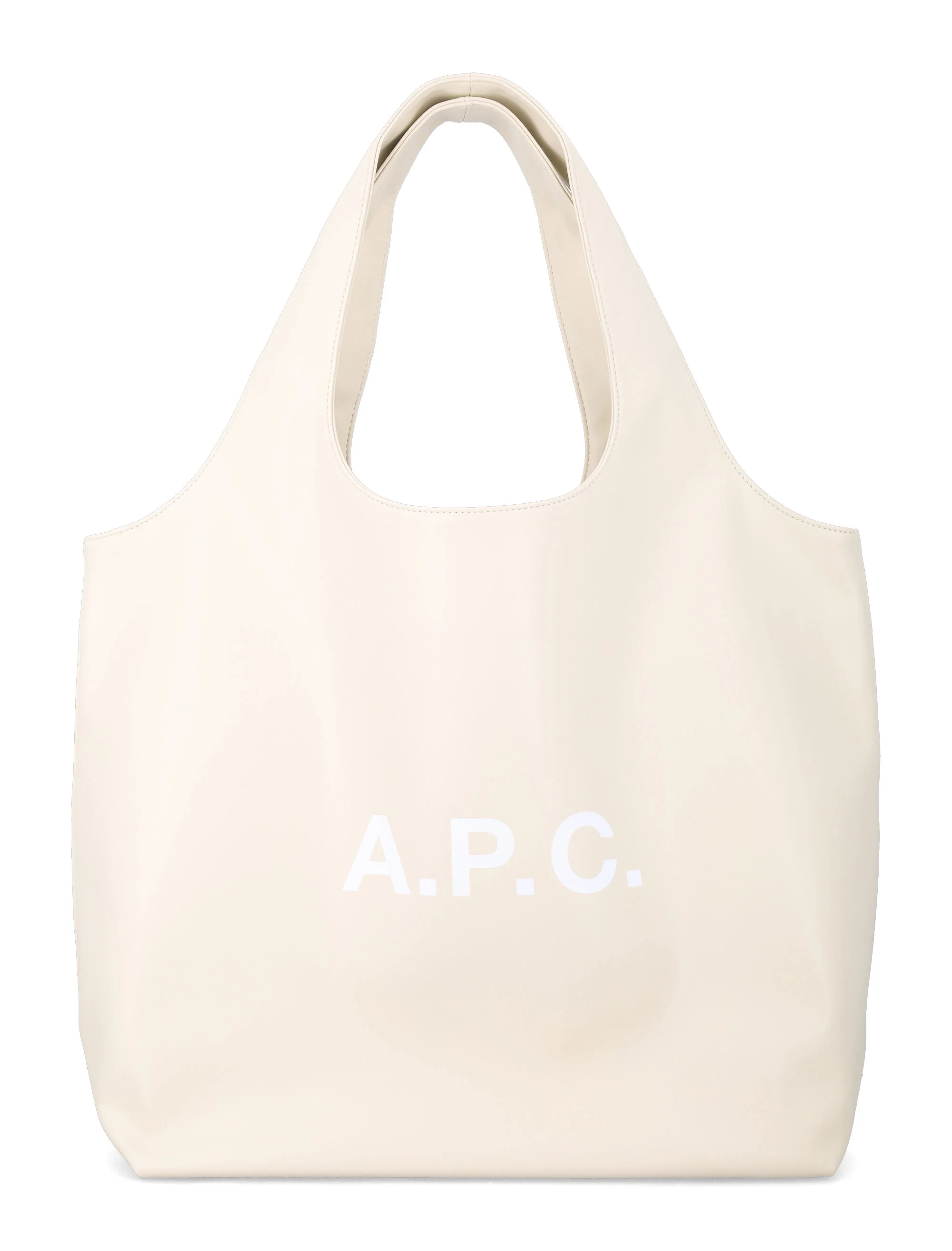 A.P.C. Ninon tote bag with logo Ecru Polyurethane