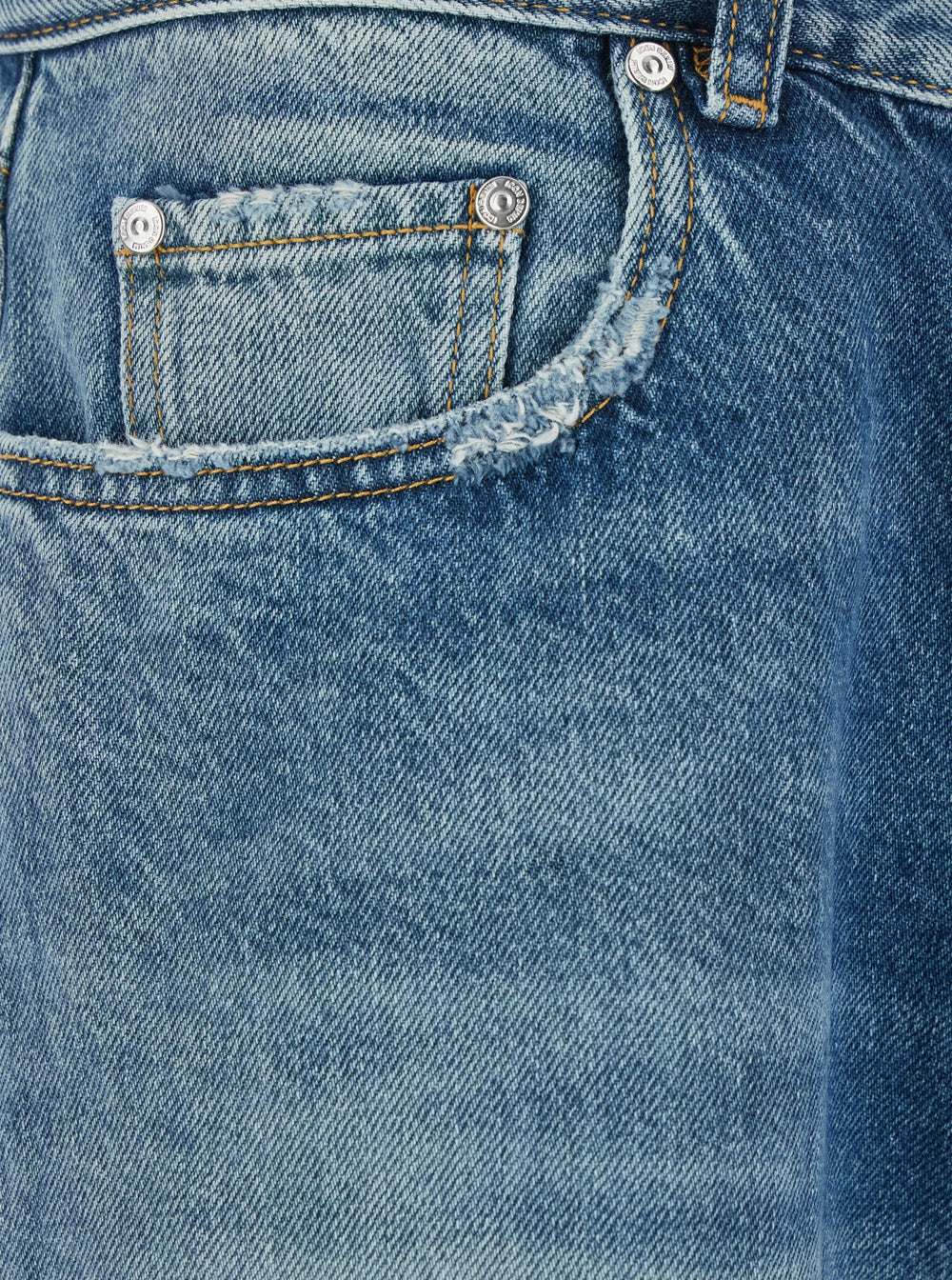 Icon Denim Kanye Light-Blue 5-Pocket Jeans with Logo Patch in Cotton Denim Man Blu