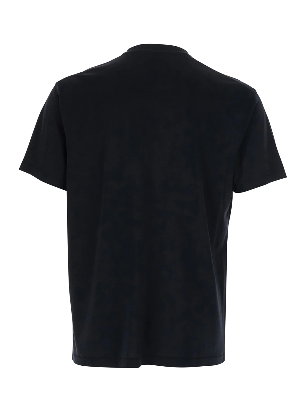 Tom Ford Black Crew Neck T-Shirt with Logo Embroidery on the Front in Cotton Blend for Men Lyocell Tshirts And Polo Shirts