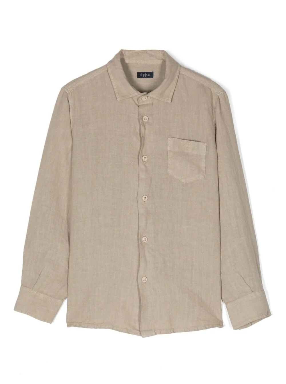 Il Gufo Kids Beige Long Sleeves Shirt With Tonal Buttons Linen Boy And Blouses