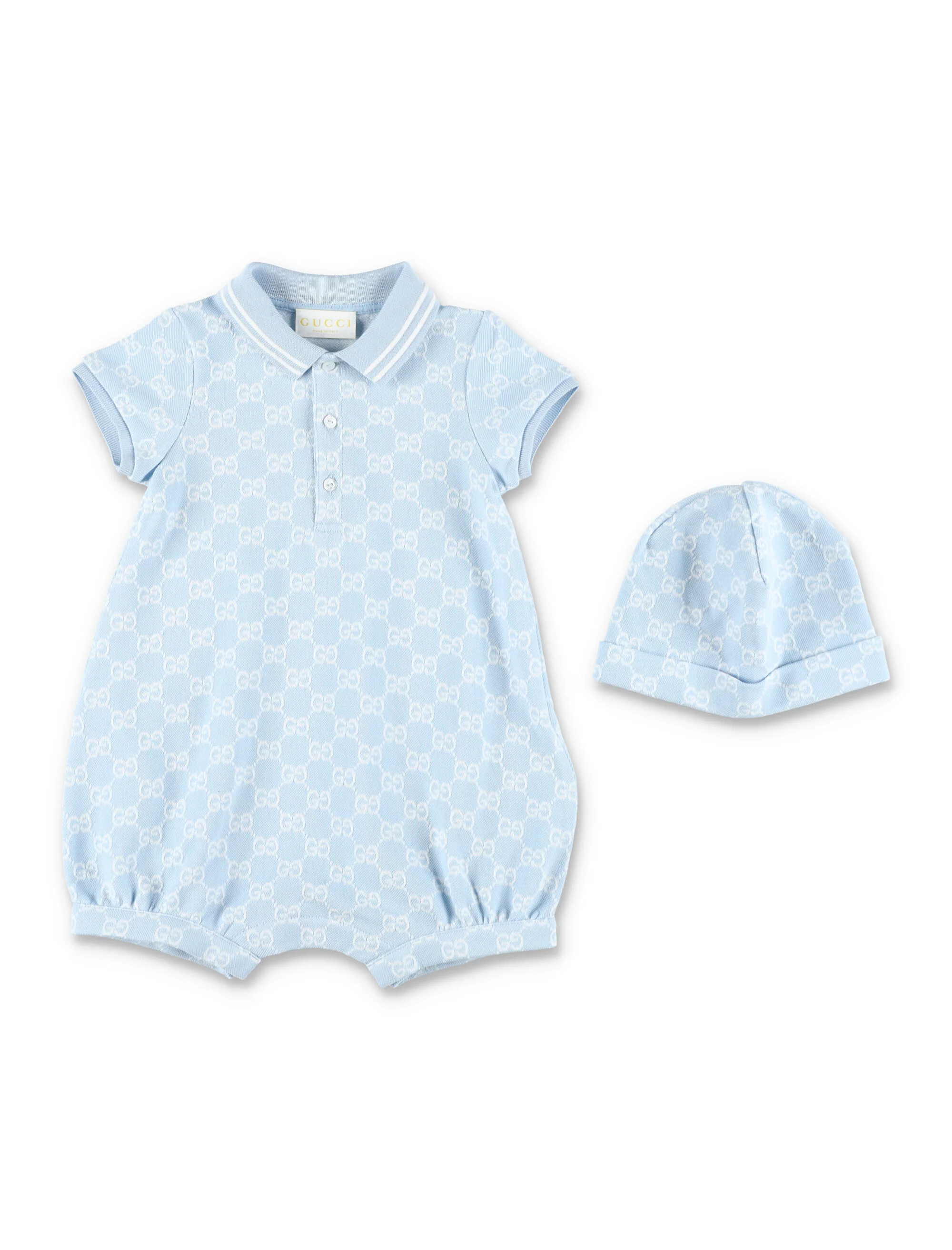 Gucci Baby cotton two-piece set Blue/white