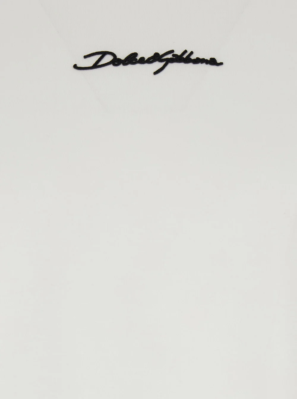 Dolce & Gabbana White Crew Neck T-Shirt with Signature Logo Print in Cotton for Men Tshirts And Polo Shirts