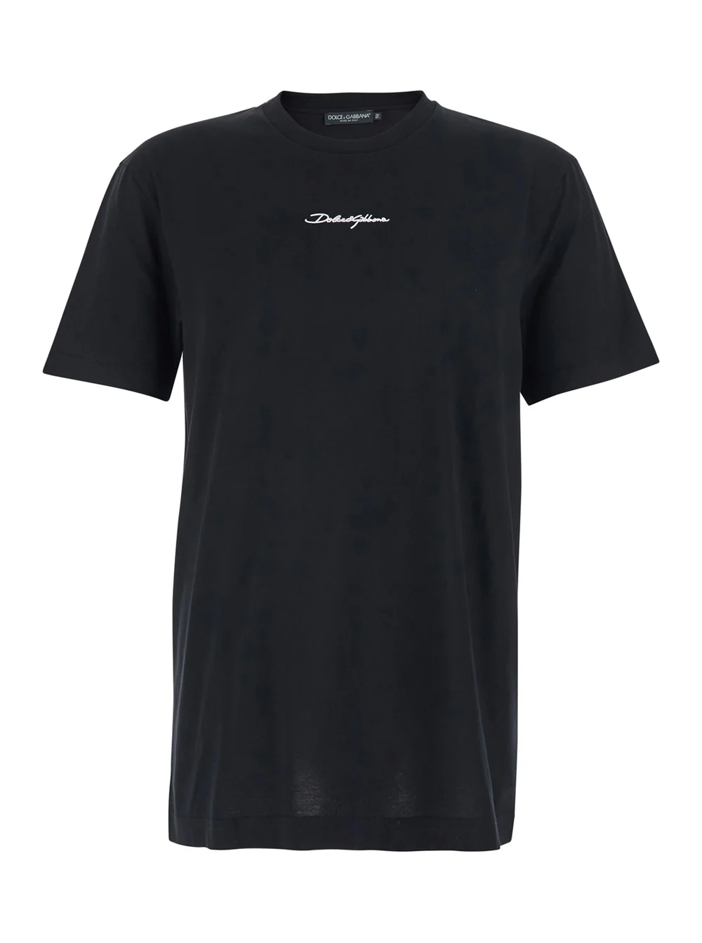Dolce & Gabbana T-shirt G8RN8ZG7P0CN0000 Black with Logo on the Front in Cotton for Men Tshirts And Polo Shirts