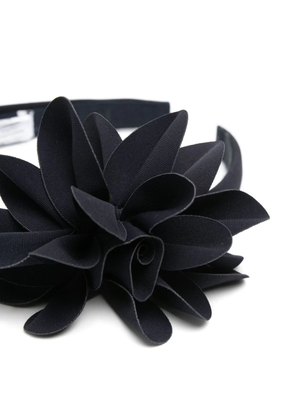 Il Gufo Kids Black Headband With Flower Application Fabric Girl Blu Polyamide Elastan Hair Accessories