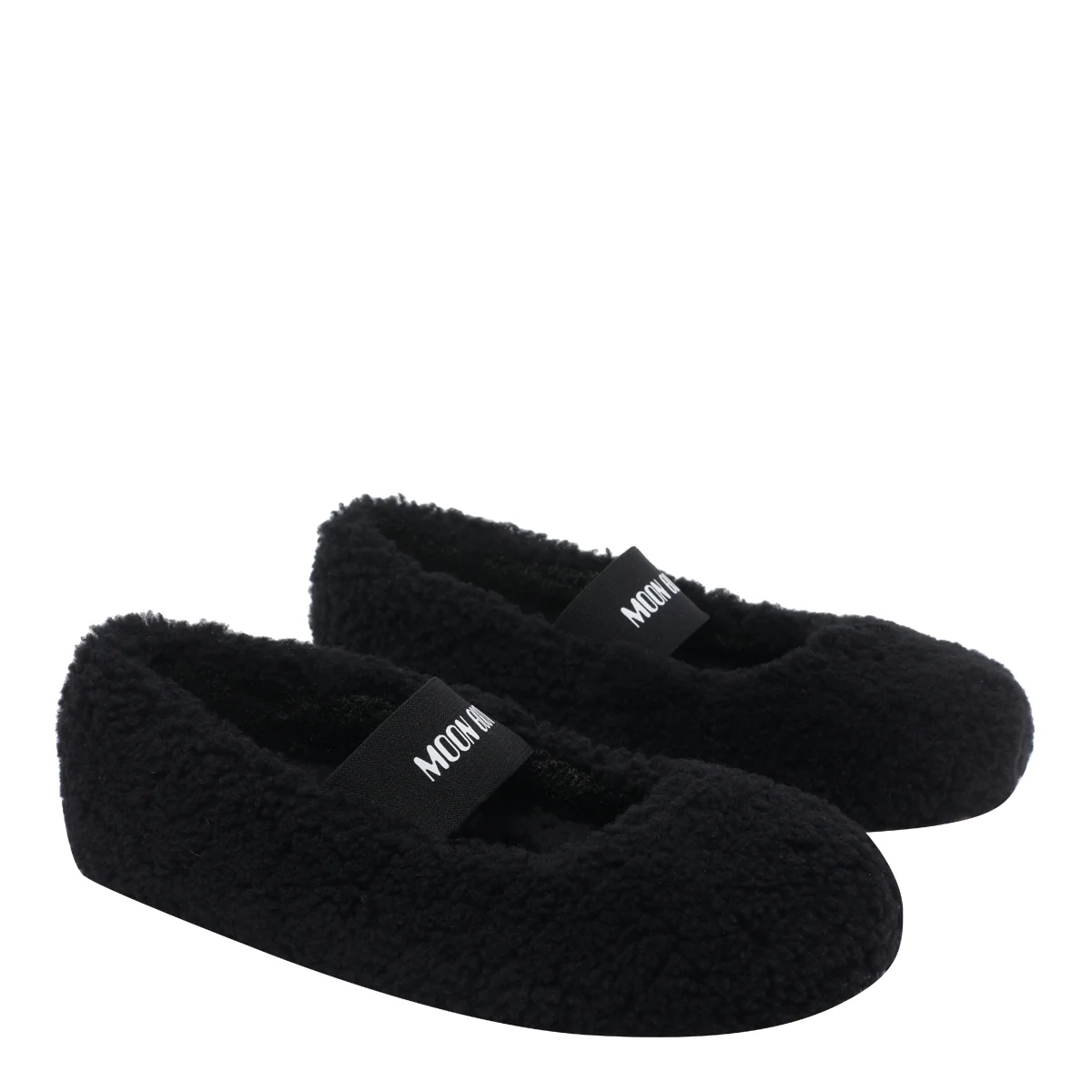 Moon Boot Flat shoes Black Shearling/rubber Sole